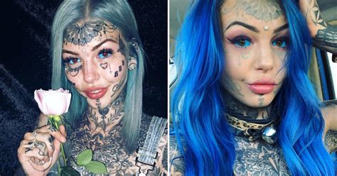 Amber Luke reveals she went BLIND after getting blue tattoos on。